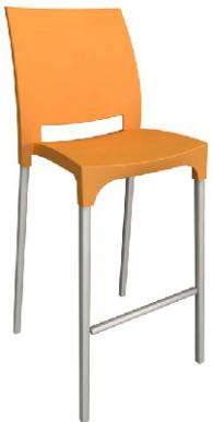 Бар стол с облегалка в оранж